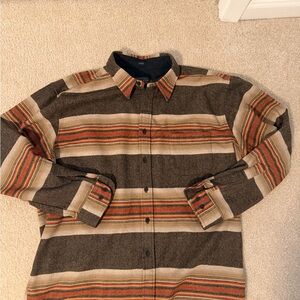 Pendleton Lodge Wool Shirt with Earthy Stripes